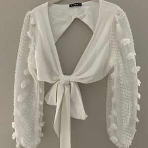 White tie going out blouse